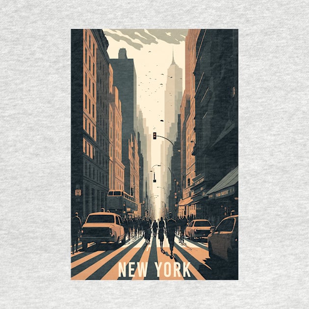 The Bustling Streets of New York by Abili-Tees